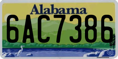 AL license plate 6AC7386