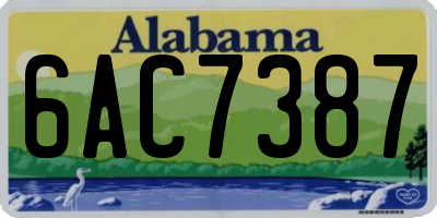 AL license plate 6AC7387