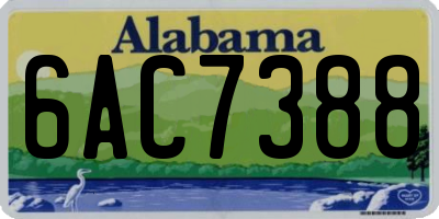 AL license plate 6AC7388