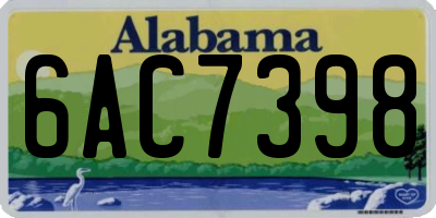 AL license plate 6AC7398