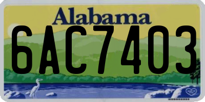 AL license plate 6AC7403