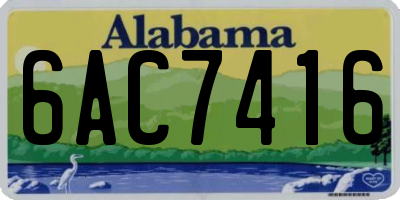 AL license plate 6AC7416