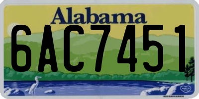 AL license plate 6AC7451