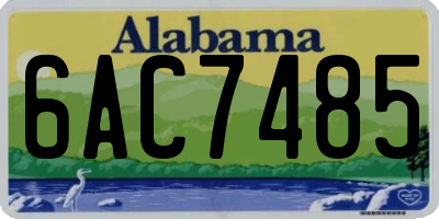 AL license plate 6AC7485