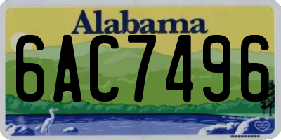 AL license plate 6AC7496
