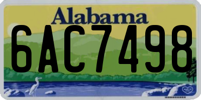 AL license plate 6AC7498