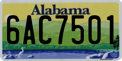 AL license plate 6AC7501