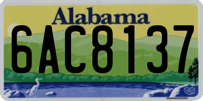 AL license plate 6AC8137