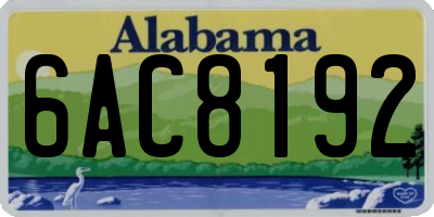 AL license plate 6AC8192