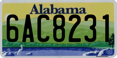 AL license plate 6AC8231