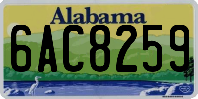 AL license plate 6AC8259