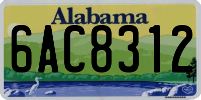 AL license plate 6AC8312