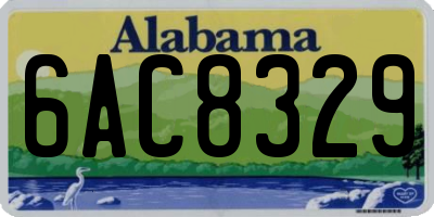 AL license plate 6AC8329