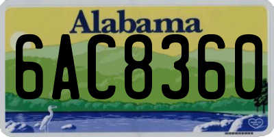 AL license plate 6AC8360