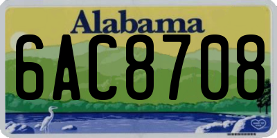 AL license plate 6AC8708