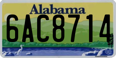 AL license plate 6AC8714