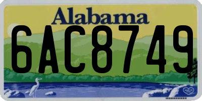 AL license plate 6AC8749