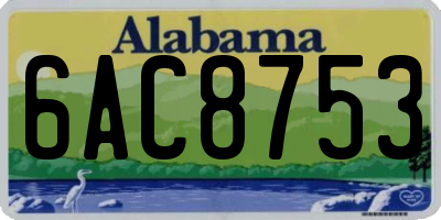 AL license plate 6AC8753