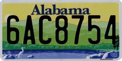 AL license plate 6AC8754