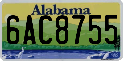 AL license plate 6AC8755
