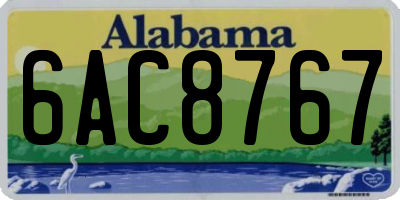AL license plate 6AC8767