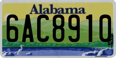 AL license plate 6AC8910