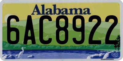 AL license plate 6AC8922