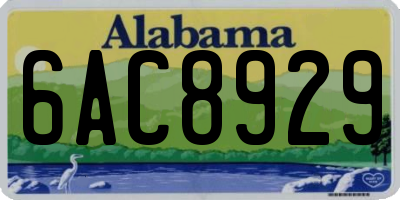 AL license plate 6AC8929
