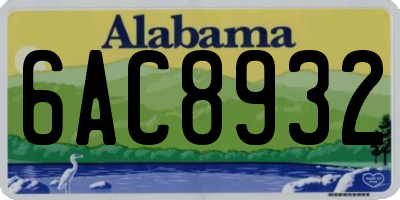 AL license plate 6AC8932