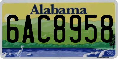 AL license plate 6AC8958