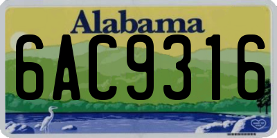 AL license plate 6AC9316