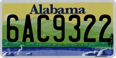 AL license plate 6AC9322
