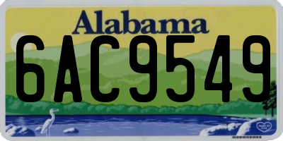 AL license plate 6AC9549