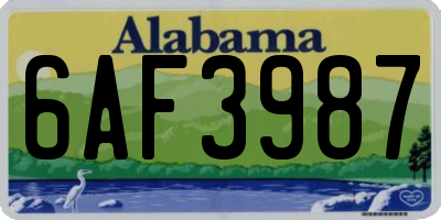 AL license plate 6AF3987