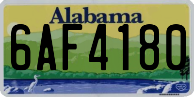 AL license plate 6AF4180