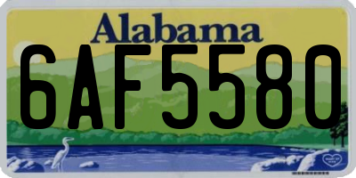 AL license plate 6AF5580