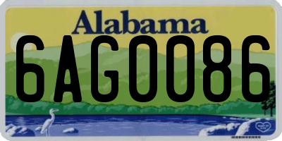 AL license plate 6AG0086
