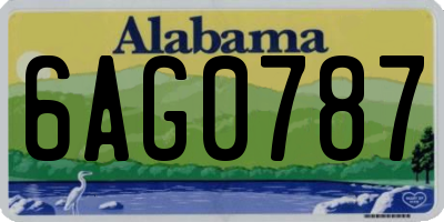 AL license plate 6AG0787