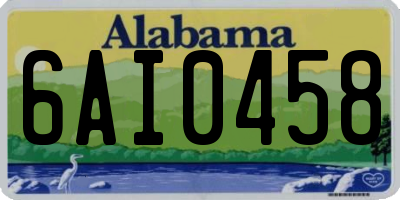AL license plate 6AI0458