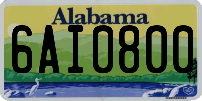 AL license plate 6AI0800