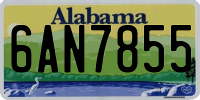 AL license plate 6AN7855