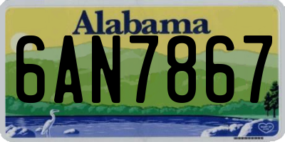 AL license plate 6AN7867