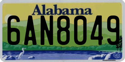 AL license plate 6AN8049