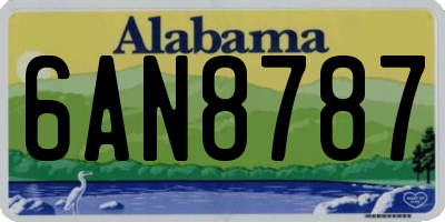 AL license plate 6AN8787