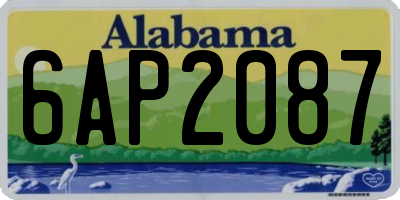 AL license plate 6AP2087