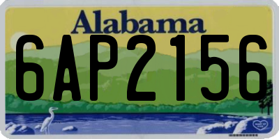 AL license plate 6AP2156