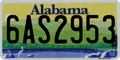 AL license plate 6AS2953