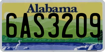 AL license plate 6AS3209