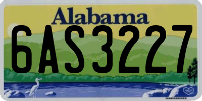 AL license plate 6AS3227
