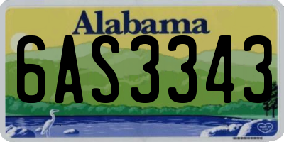 AL license plate 6AS3343